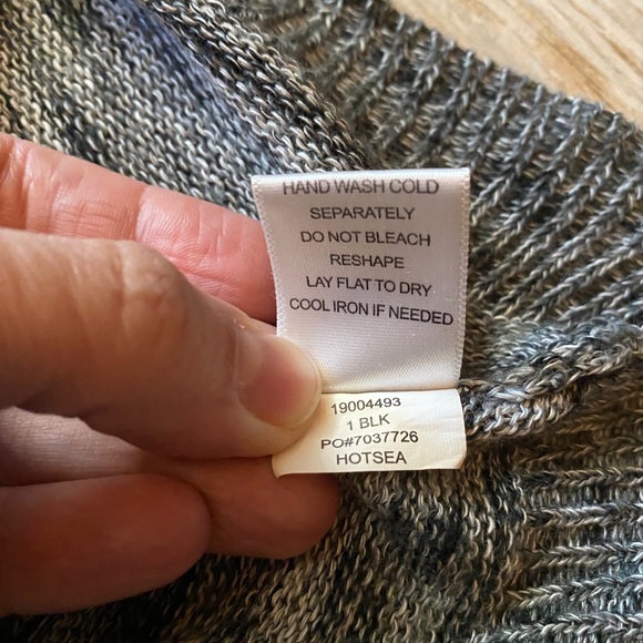 One World Striped Sweater, Black/Gray, Size Large - Picture 6 of 6